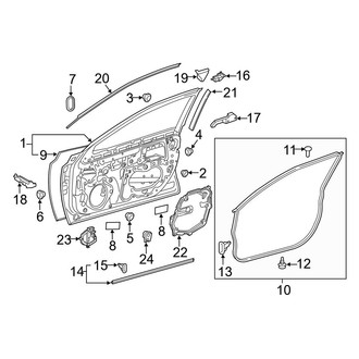 Toyota OE - Front Door - Door & Components (Japan Built), (L / LE / SE / XLE / XSE)
