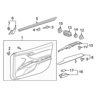 Toyota OE - Front Door - Interior Trim (Japan Built), (L / LE / SE / XLE / XSE)