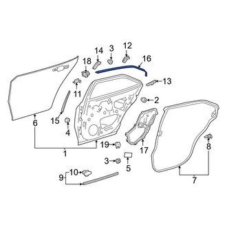 Toyota OE - Rear Left Upper Black Out Tape
