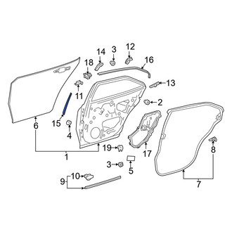 Toyota OE - Rear Right Lower Black Out Tape