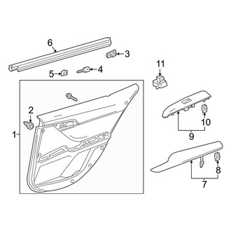 Toyota OE - Rear Door - Interior Trim (Japan Built), (L / LE / SE / XLE / XSE)