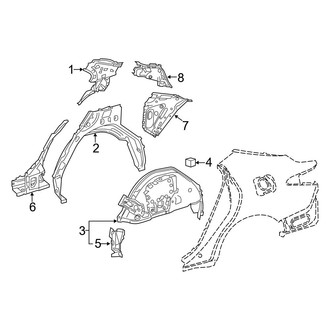 Toyota OE - Quarter Panel - Inner Structure (USA Built), (L / LE / SE / XLE / XSE)