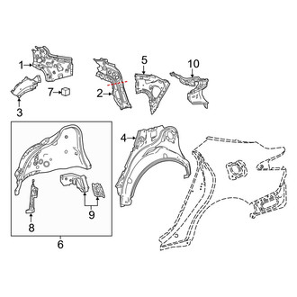 Toyota OE - Quarter Panel - Inner Structure (Japan Built), (L / LE / SE / XLE / XSE)