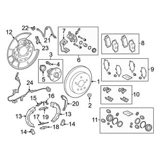Toyota OE - Rear Suspension - Brake Components (USA Built, W/O Electric Park Brake)