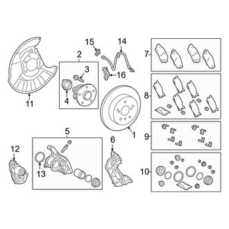 Toyota OE - Rear Suspension - Brake Components (USA Built, With Electric Park Brake)