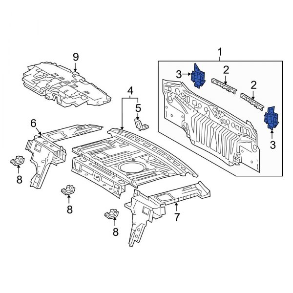 Toyota OE 5830306030 - Rear Right Bumper Impact Bar Bracket