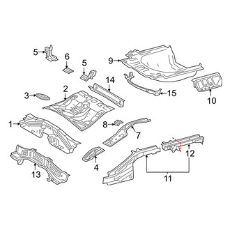 Toyota OE - Rear Body & Floor - Floor & Rails (USA Built), (L / LE / SE / XLE / XSE)