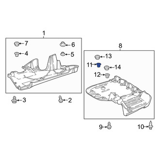 Toyota OE - Front Floor Pan Splash Shield Clip