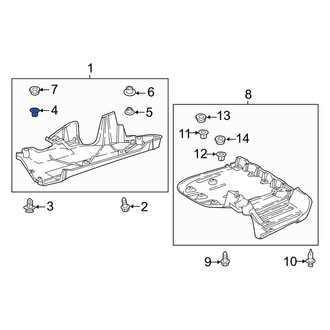 Toyota OE - Front Floor Pan Splash Shield Clip