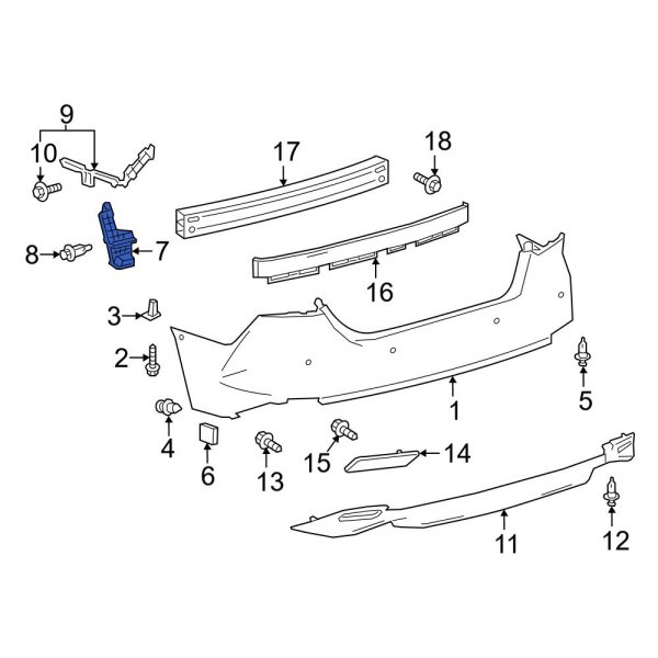 Toyota OE 5259106030 - Right Bumper Seal