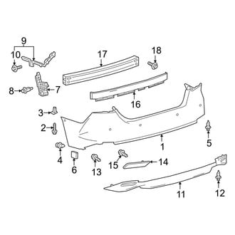 Toyota OE - Rear Bumper - Bumper & Components (USA Built), (LE / XLE)