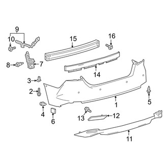 Toyota OE - Rear Bumper - Bumper & Components (Japan Built), (LE)