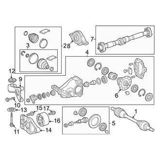Toyota OE - Rear Suspension - Axle & Differential (USA Built), (AWD)