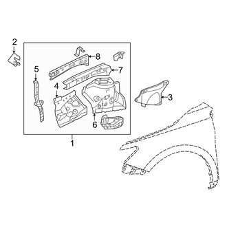 Toyota OE - Fender - Structural Components & Rails (Apron & Upper Rail Components), (Hybrid LE / Hybrid SE / Hybrid XLE)