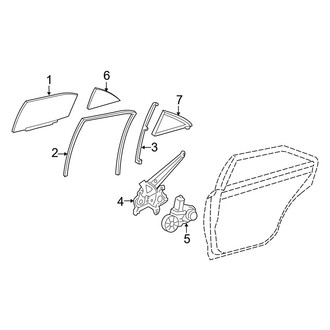 Toyota OE - Rear Door - Glass & Hardware (FULL HYBRID EV-GAS (FHEV))
