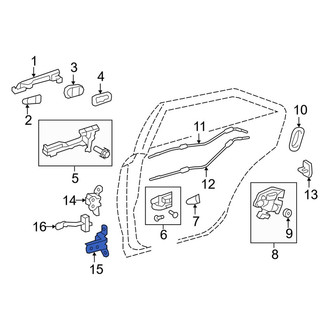 Toyota OE - Rear Right Lower Door Hinge