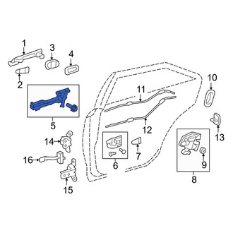 Toyota OE - Rear Left Exterior Door Handle Base