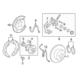 Toyota OE - Rear Suspension - Brake Components (Hybrid LE / Hybrid SE / Hybrid XLE)