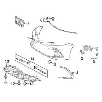 Toyota OE - Front Bumper & Grille - Bumper & Components (Bumper Cover & Trim), (Hybrid LE / Hybrid XLE)