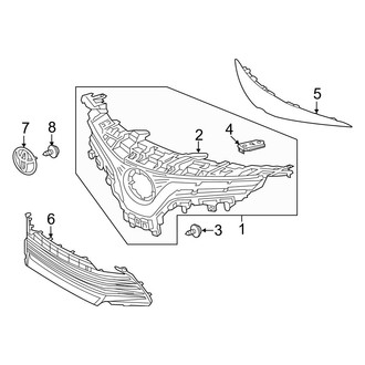 Toyota OE - Front Bumper & Grille - Grille & Components (Hybrid LE / Hybrid XLE)