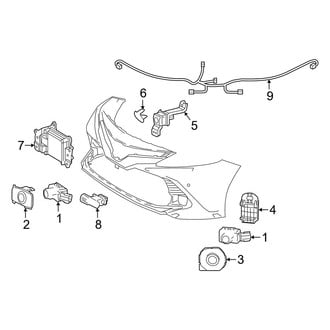 Toyota OE - Front Bumper & Grille - Electrical Components (Hybrid LE / Hybrid XLE)