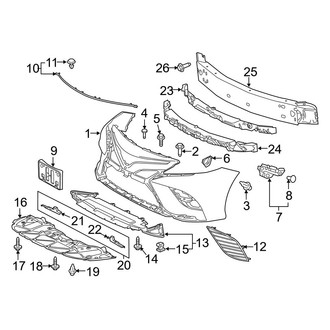 Toyota OE - Front Bumper & Grille - Bumper & Components (Hybrid SE)