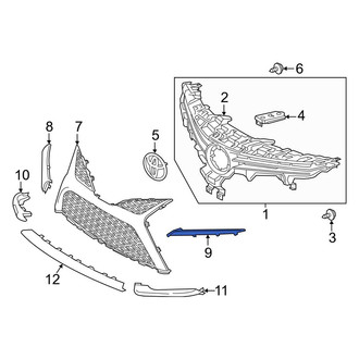 Toyota OE - Front Left Upper Grille Molding
