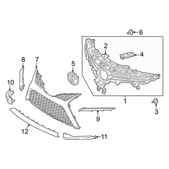 Toyota OE - Front Bumper & Grille - Grille & Components (Hybrid SE)