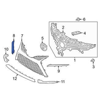 Toyota OE - Front Right Upper Grille Molding