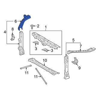 Toyota OE - Front Right Radiator Support Tie Bar Extension