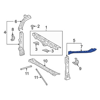 Toyota OE - Front Left Radiator Support Tie Bar Extension