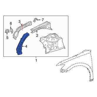 Toyota OE - Front Left Fender Apron Extension