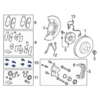 Toyota OE - Front Disc Brake Hardware Kit