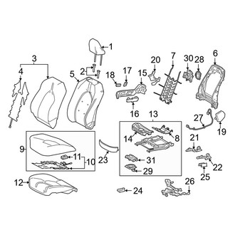 Toyota OE - Seats & Tracks - Passenger Seat Components (With Power), (FULL HYBRID EV-GAS (FHEV))