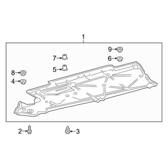 Toyota OE - Pillars, Rocker & Floor - Under Cover & Splash Shields (Hybrid LE / Hybrid SE / Hybrid XLE)