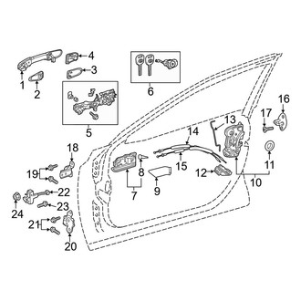 Toyota OE - Front Door - Lock & Hardware (Hybrid LE / Hybrid SE / Hybrid XLE)