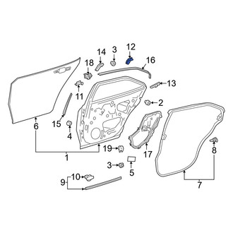 Toyota OE - Rear Right Vent Window Weatherstrip
