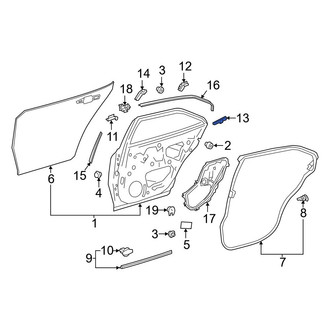 Toyota OE - Rear Right Door Interior Trim Panel Insulator