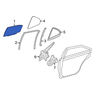Toyota OE - Rear Right Door Glass