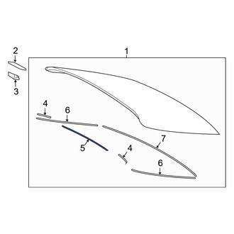 Toyota OE - Rear Upper Center Back Glass Seal
