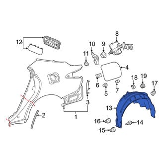 Toyota OE - Rear Left Quarter Panel Splash Shield