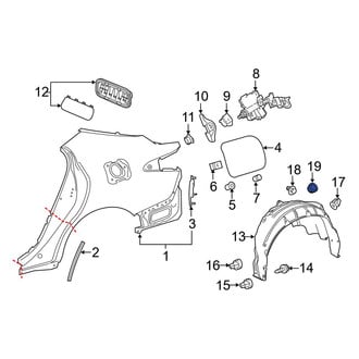 Toyota OE - Quarter Panel Splash Shield Clip