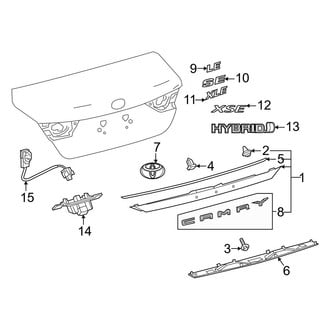 Toyota OE - Trunk Lid - Exterior Trim (Hybrid LE / Hybrid SE / Hybrid XLE)