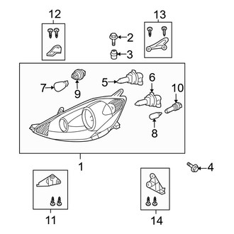Toyota OE - Front Lamps - Headlamp Components (W/O High Intensity, Discharge)