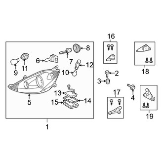Toyota OE - Front Lamps - Headlamp Components (With High Intensity Discharge)