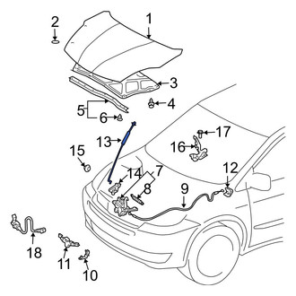 Toyota OE - Front Hood & Trunk Prop Rod