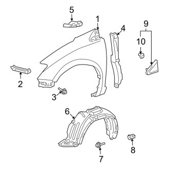 2006 Toyota Sienna OEM Fenders | Front, Rear, Inner — CARiD.com