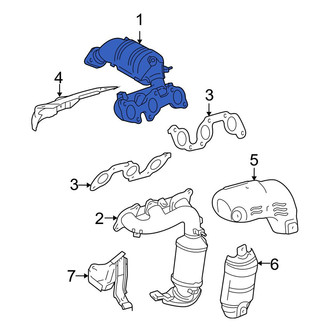 Toyota OE - Right Catalytic Converter with Integrated Exhaust Manifold