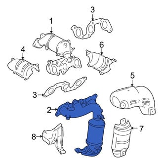 Toyota OE - Left Catalytic Converter with Integrated Exhaust Manifold