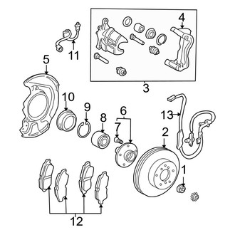 Toyota OE - Front Suspension - Brake Components (FWD)